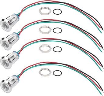 LED Indicators,Industrial Control Instruments,Common Cathode,Red and Green LEDs,Set of 4