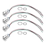 YWBL-WH Pre‑Wired LED Indicator Light 12mm 12V‑24V Common Cathod Electrode LED Light - Pack of 4 Sets (red Green), Buttons and Indicators