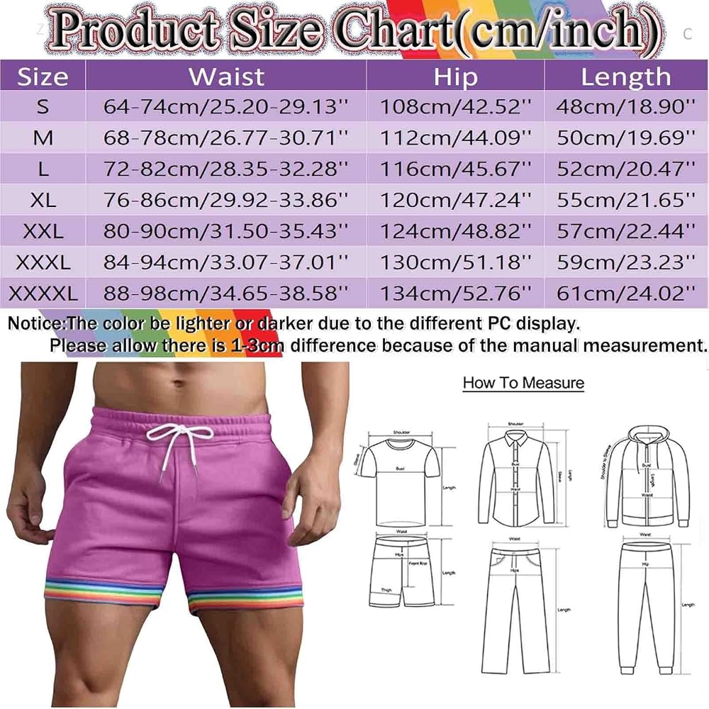 Short De Sport Arc-en-ciel LGBT – Léger, Séchage Rapide – Pour Homme – Running, Entraînement, été