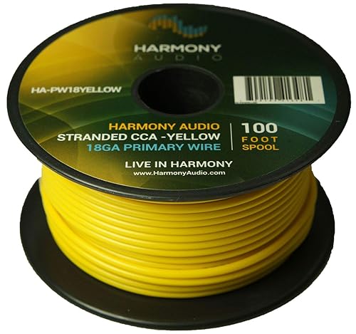 Miniatura 17 de Harmony Audio HA-PW12YELLOW Cable de alimentación o tierra de un solo conductor calibre 12 amarillo de 100 pies para audio de coche/remolque
