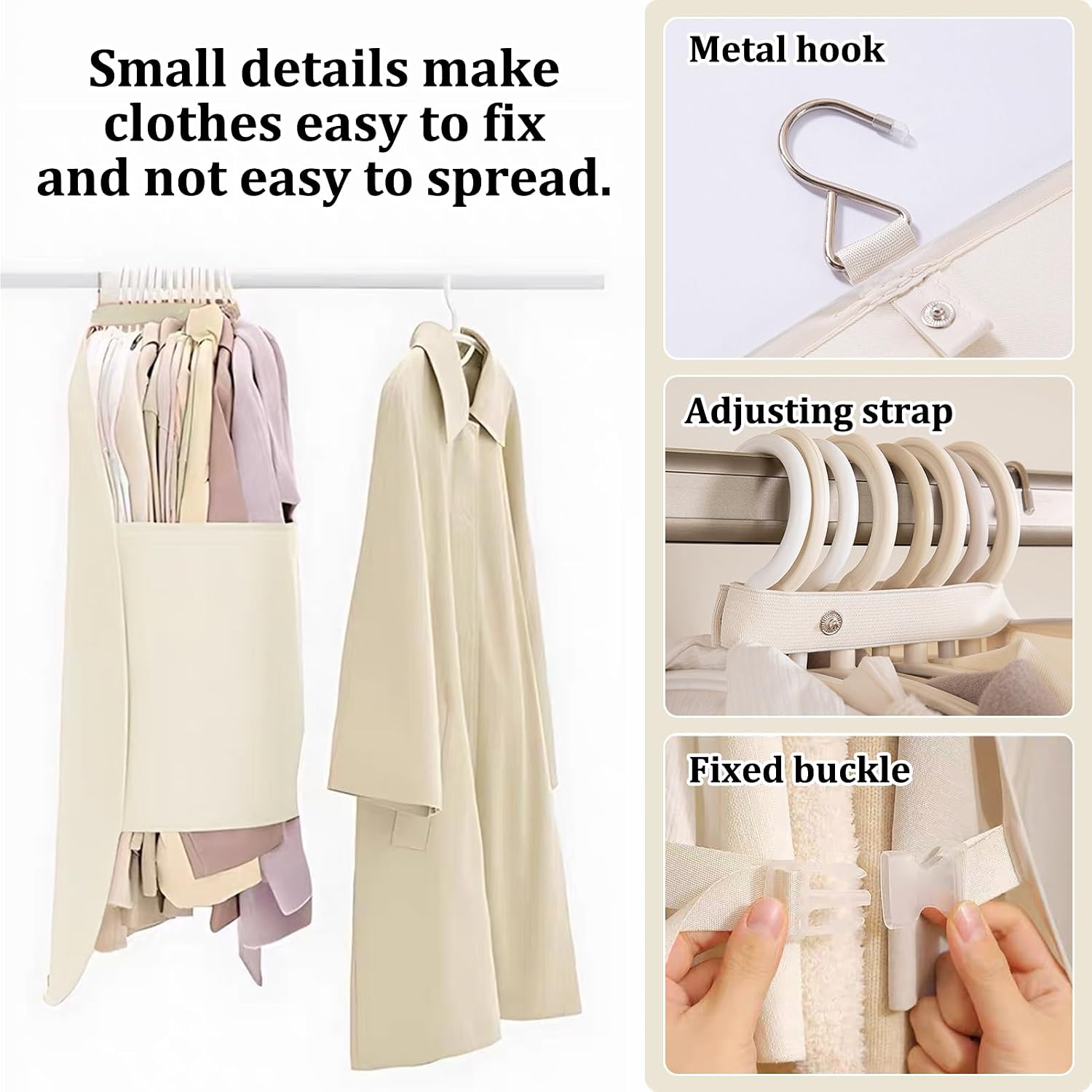Hanging Clothes Storage Cover,Breathable Garment Bag for Closet Storage,Saving Closet Storage Space,Clothes Bags for Down Coat Suit Dress or Jacket,1 Piece. (1, Apricot)