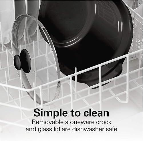 Miniatura 6 de Hamilton Beach Stay or Go 33261 - Olla de cocción lenta portátil con bloqueo de tapa, apta para lavavajillas, 6 cuartos de galón, color negro