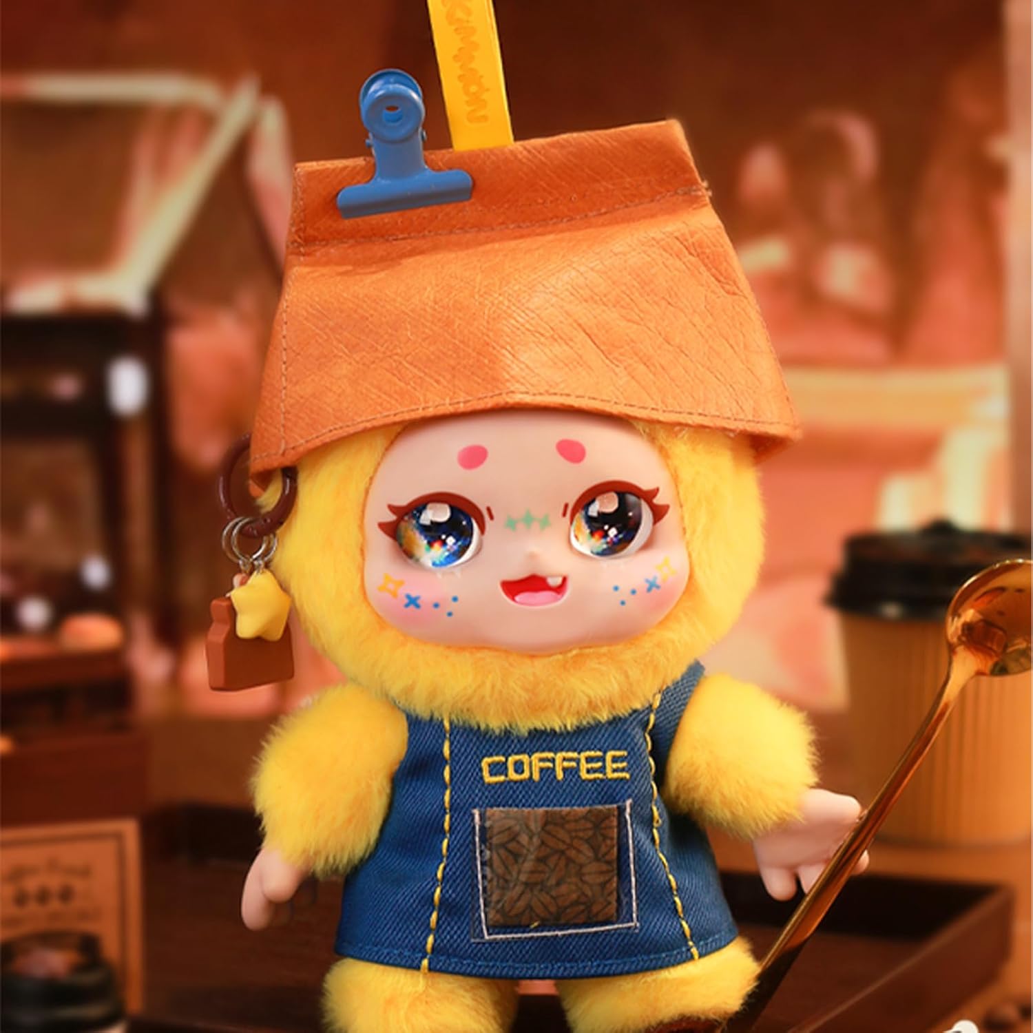 CALEMBOU Plush Blind Box Whole Set, Kimmon Let’s Cafe Series Stuffed Toy, Kawaii Mystery Vinyl Plush Keychain Collectible for Birthday Gift Unrepeated