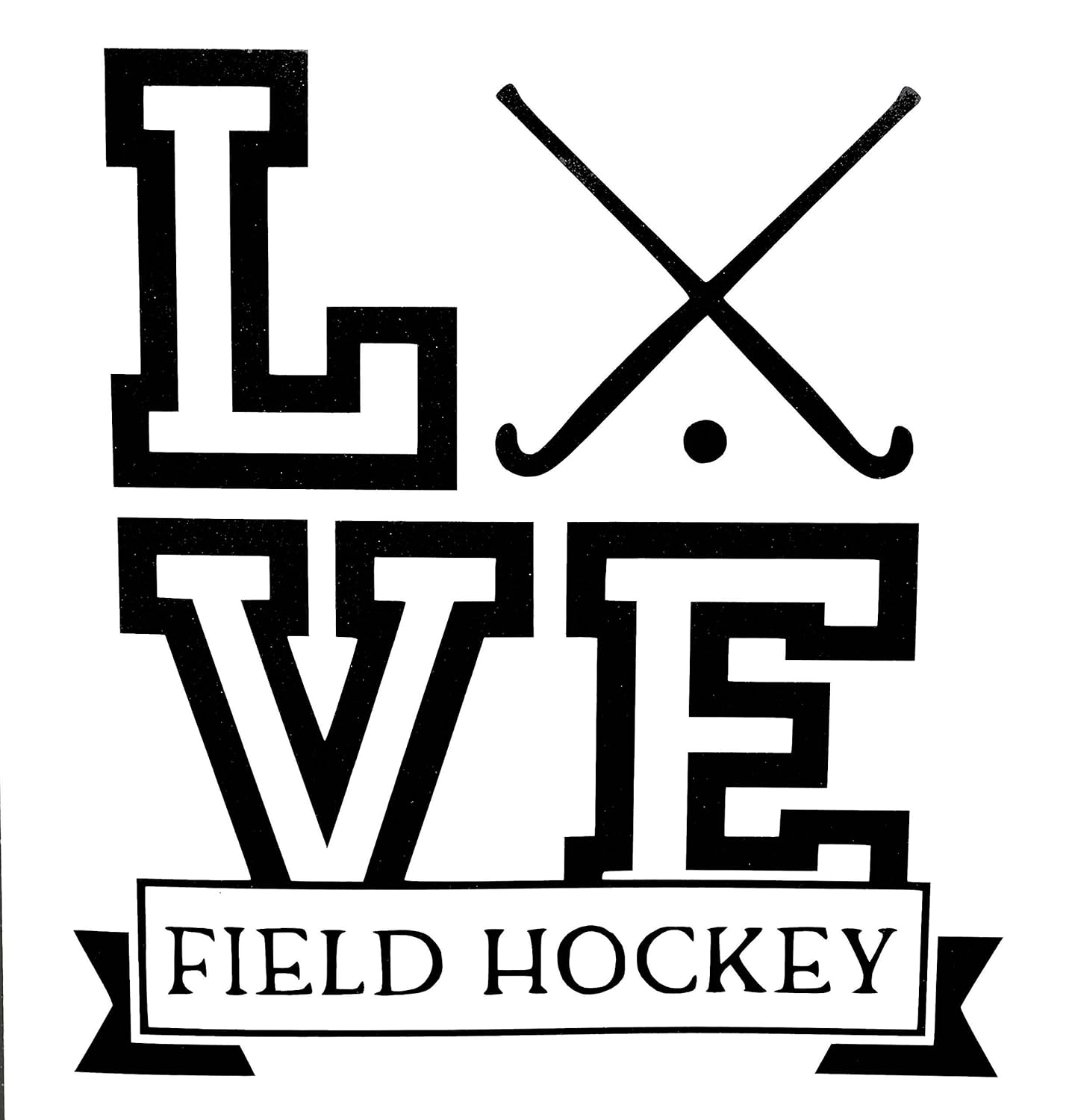Custom Love Field Hockey Vinyl Decal Sports Bumper