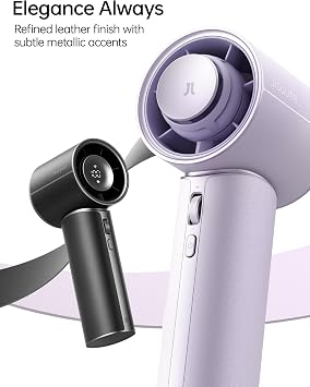 JISULIFE Handheld Fan Pro1 Mini - Scented Breeze: Elite PU Leather, Aroma Pod Innovation, 30 Hours Cooling, 100-Speed, Portable Fan for Travel, Concerts, Premium Gifts for Women Men- Velvet Black