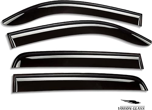 Miniatura 9 de Voron Glass Protectores de lluvia extra duraderos con cinta adhesiva para Toyota Tacoma 2016-2023 doble cab, deflectores de ventana, viseras de