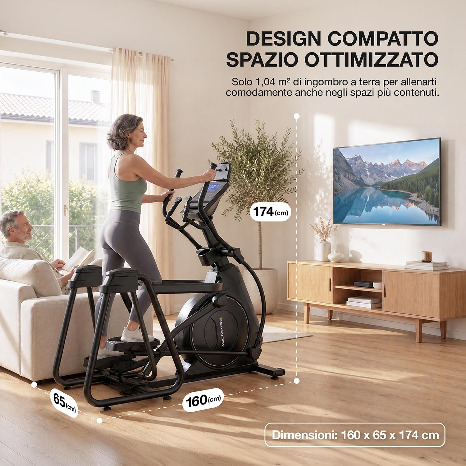 Niceday Ellittica da Casa per Anziani, Falcata 53 cm, Basso Impatto-BodyJOY