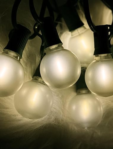 Miniatura 43 de Tira de luces LED G40 de 25 pies para exteriores, impermeables, para patio, con 13 bombillas Edison blancas cálidas inastillables, luz colgante