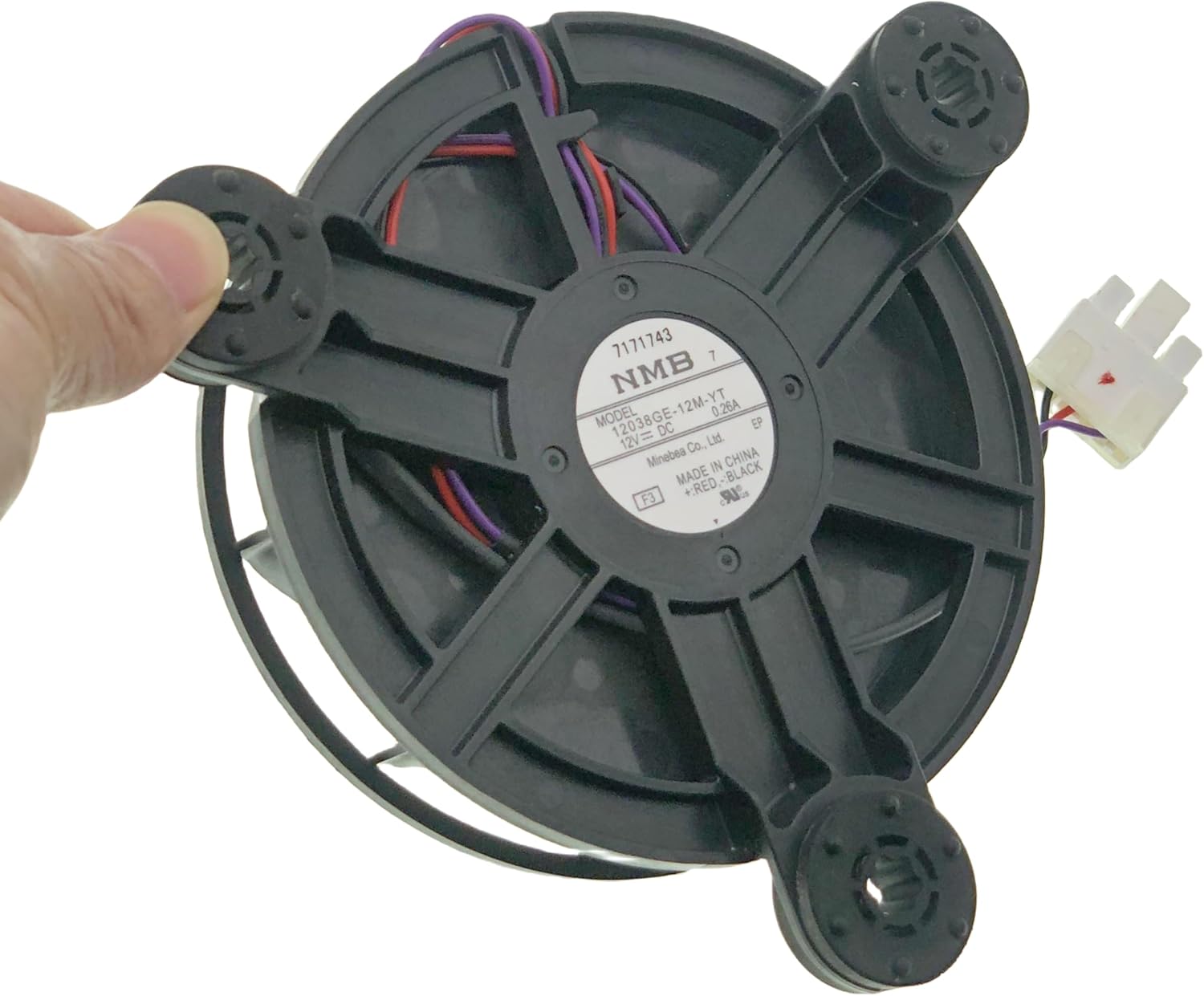 12038GE-12M-YT Refrigerator Cooling Fan Motor Compatible with Haier Refrigerator, 3-Wire Variable Frequency Refrigerator Cooling Fan DC 12V 0.26A