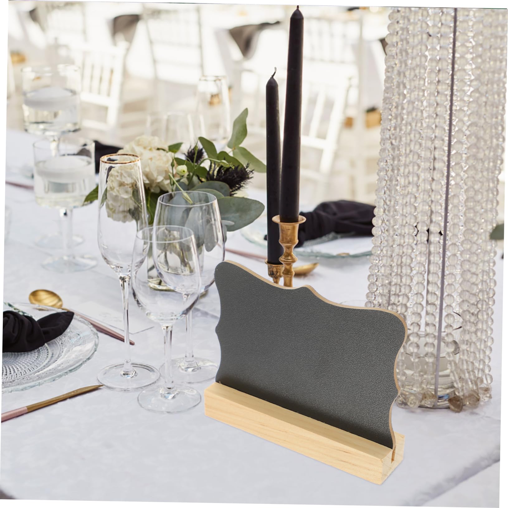 Uonlytech 5 Ensembles Ornements À Tableau Noir Double Face Petits Panneaux Ardoises Faire La Fête Dessin Étiqueter Mini Panneaux De Craie Marque-places En Bois 5 Pièces * 5