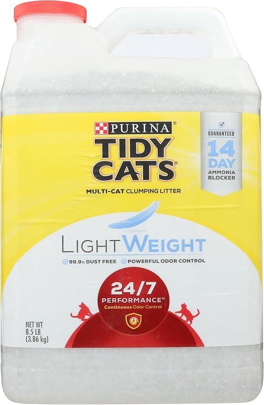 Tidy Cats Cat Litter, Clumping, 24/7 Performance, LightWeight, 136 Ounce Jug