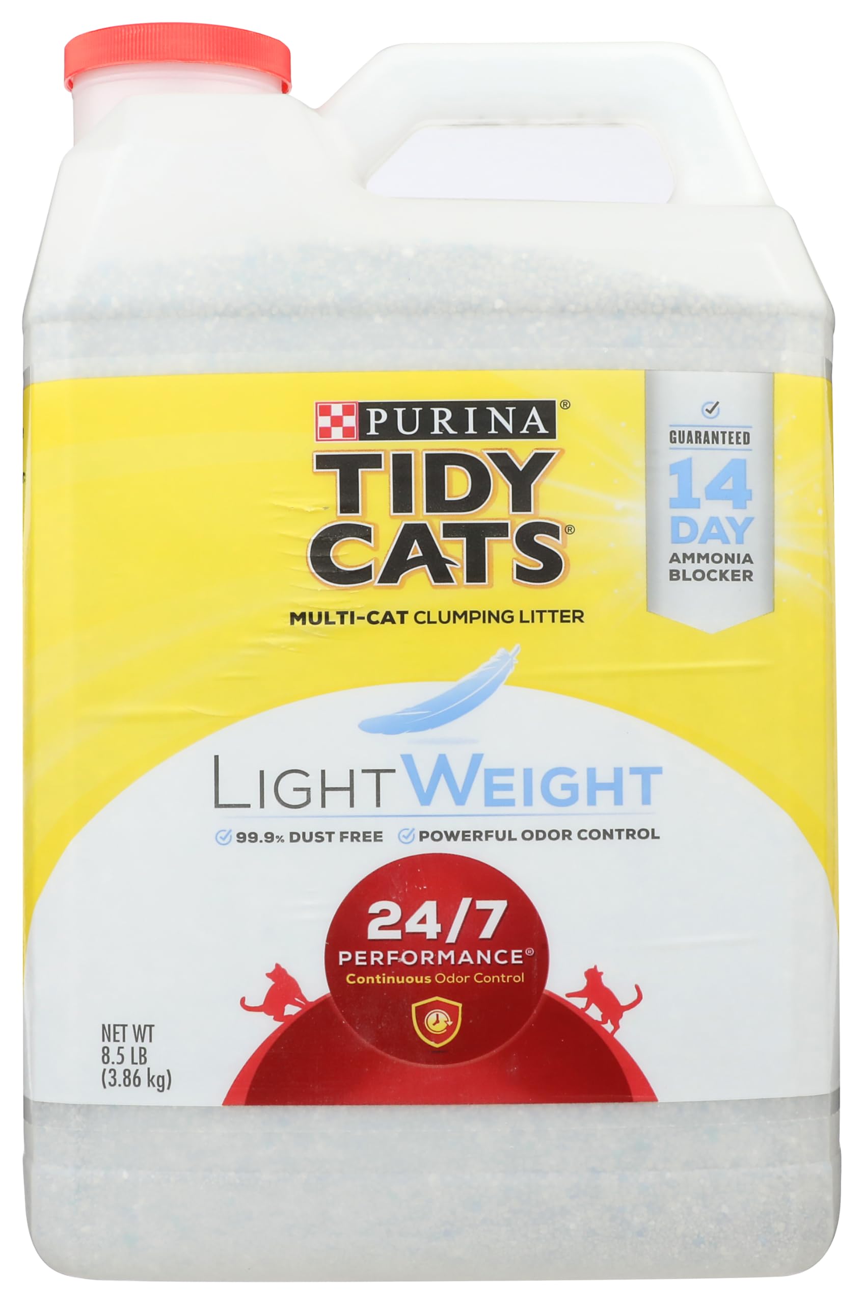 Tidy Cats Cat Litter, Clumping, 24/7 Performance, LightWeight, 136 Ounce Jug