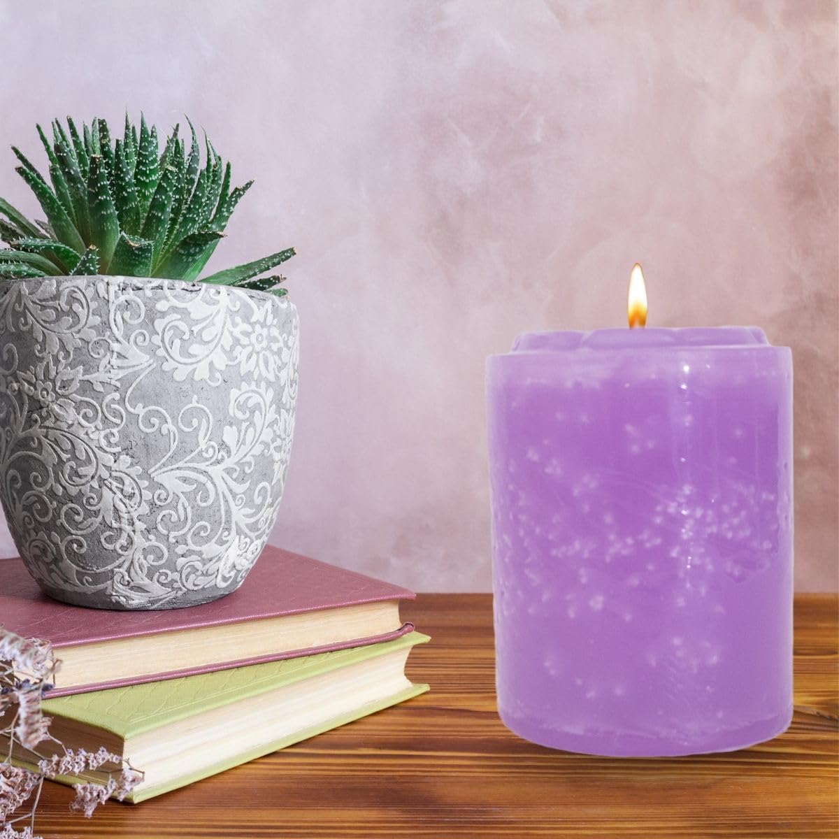 Amazon.com: Luz Maria - Lilac Candle 500g - Unscented - Meditation