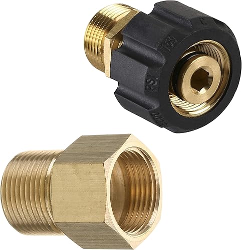 M MINGLE Acoplador de lavadora a presión, adaptador de lavadora eléctrica, 4500 PSI, latón