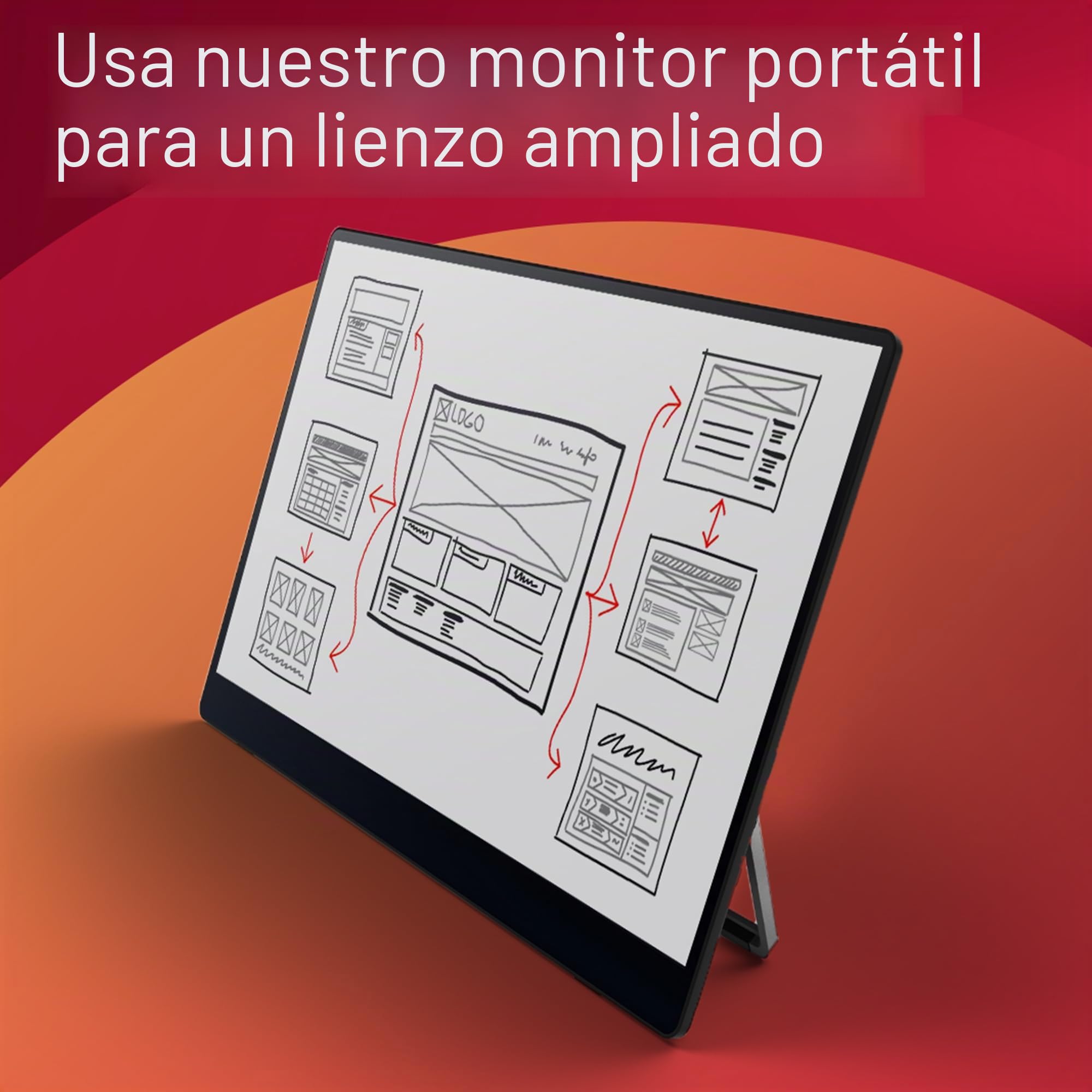 Monitor portátil inalámbrico RICOH 150BW de 15,6 Pulgadas, 1920 x 1080, OLED, USB C, Ligero con Pantalla táctil y 2 Altavoces Integrados, Pantalla portátil Externa para Ordenador portátil/PC/teléfono