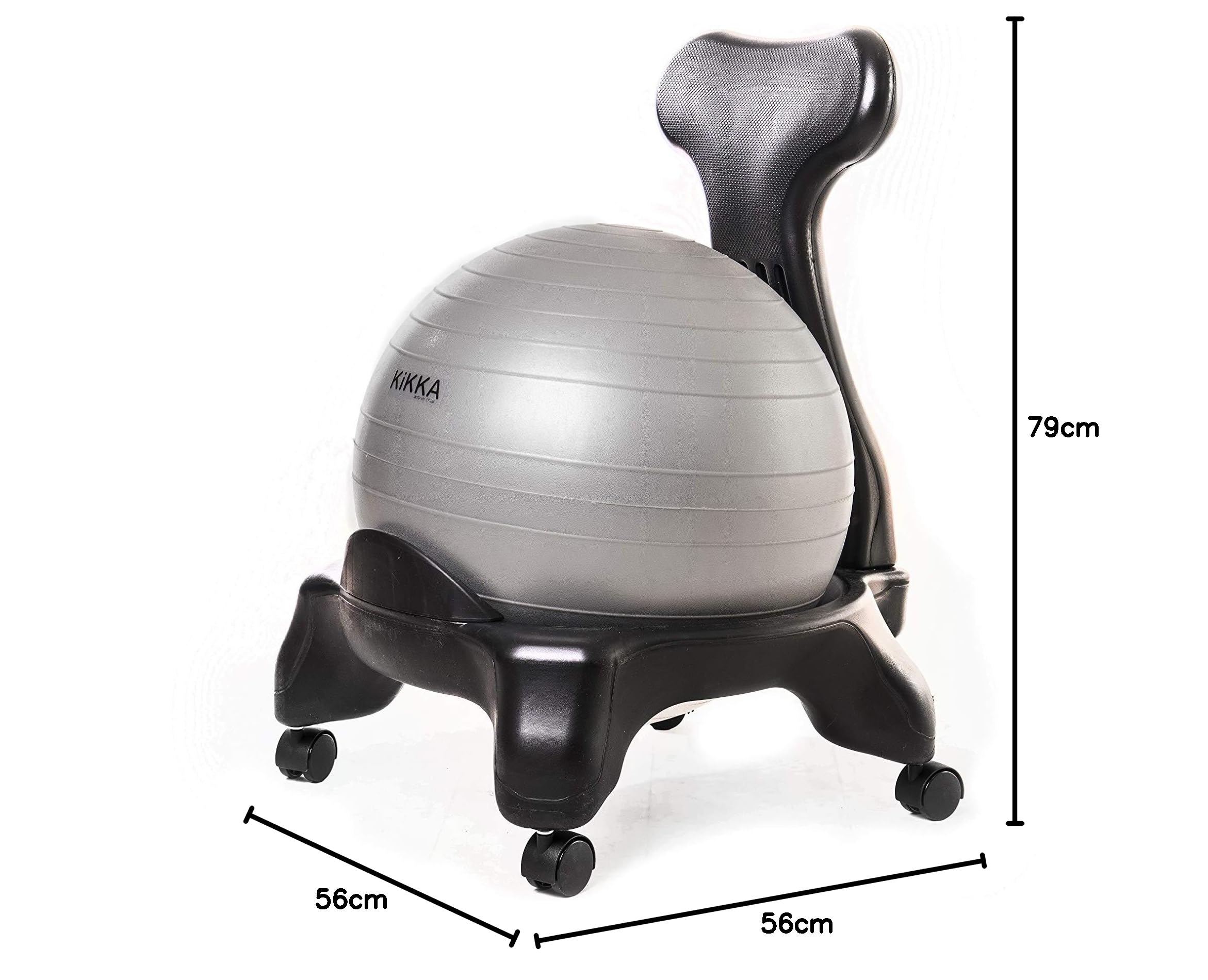 Grigia - Sedia ergonomica con Pallone Gonfiabile