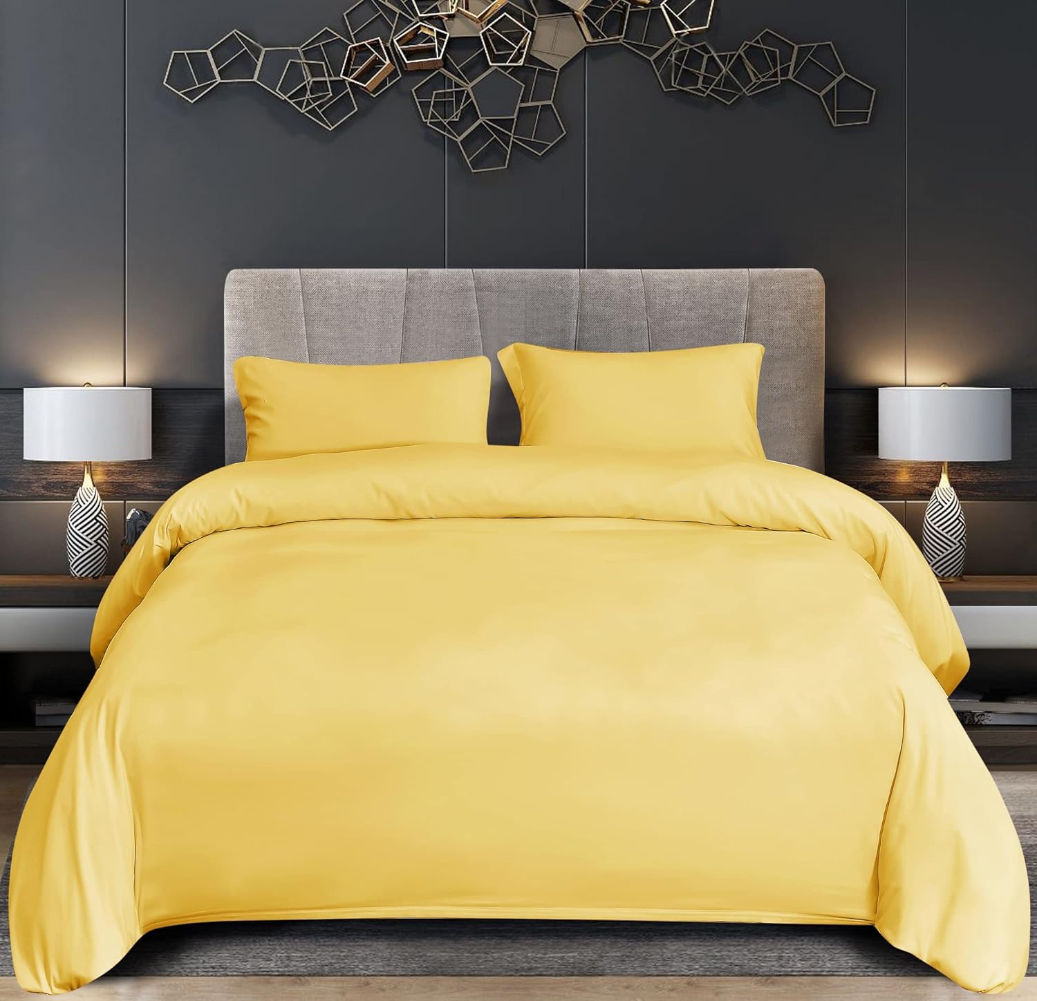 BHT Premium Microfiber Duvet Cover Set 2 Pieces Super Soft 1800 Thread Count