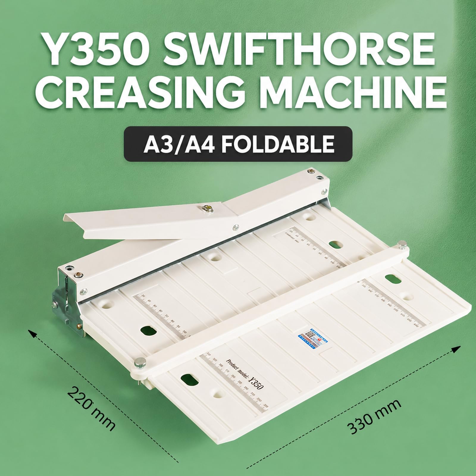TYH Plieuse-rainureuse A3, Machine À Rainer Manuelle Robuste, Corps en Métal avec Échelle De Précision Et Base Magnétique, Idéale pour La Reliure, Le Pliage De Cartes Et Le Rainage De Brochures