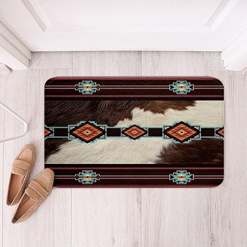 Miniatura 20 de Alfombra de área de decoración occidental, alfombra de baño azteca, vaquera, estilo vaquera, del suroeste, para niños y niñas, rústica, decoración