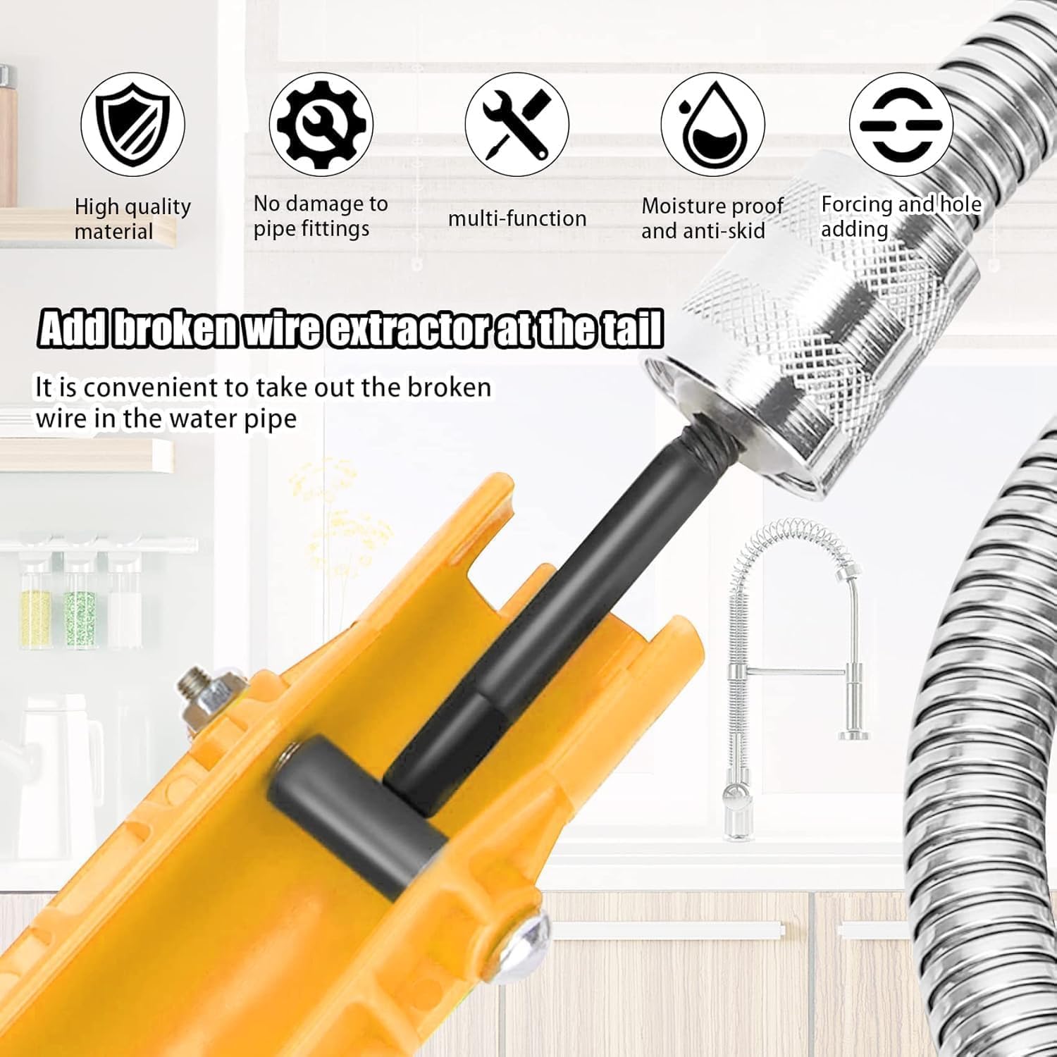 14 in 1 Chiave per Rubinetto Sottolavello, Chiave per Rubinetto, Tasto tap Multifunzionale, Chiave a Tubo per Rubinetti, Asto Tap Multifunzionale, Per Lavandino Lavandino Cucina Sanitaria