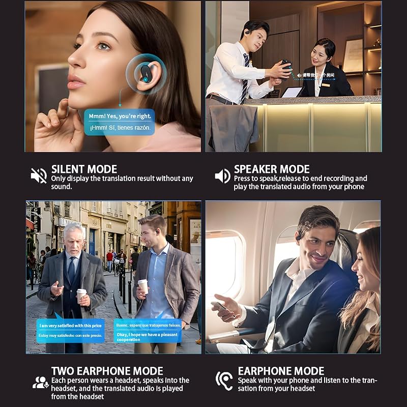 Ai Translation Earbuds Real Time,144 Language Translator Earbuds with APP,Audifonos Traductores Inglés Español,OWS Translating Earbuds Headphones Device for Travel Business Learning 13 image 4