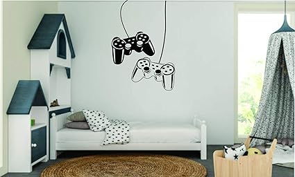 Saiii DesignsVideo Game Controller Art Design Wall Sticker for Boys Room,Home,Playroom (PVC Vinyl,173 cm x 121cm)