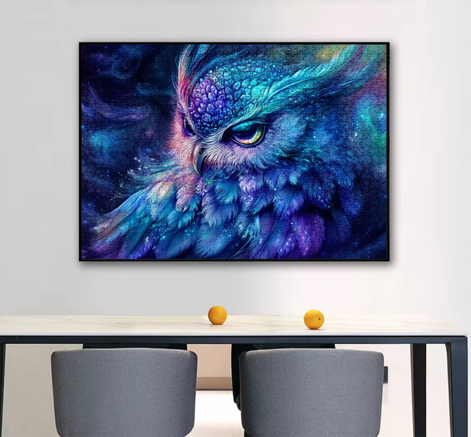 Układanka sowa 1500 elementów dla dorosłych, duże drewniane puzzle z piórami wzór 87 x 57 cm układanka zrób to sam rzemiosło 14 lat działalność rodzinna z opakowaniem prezentu do dekoracji ścian domu