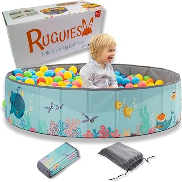 Ball Pit for Baby- Baby Ball Pit- Kids' Ball Pits- Portable and Folding Ball Pool- Big Toddler Ball Pit- For indoor and Outdoor- Balls not included. OCEAN, 47.2x11.8"
