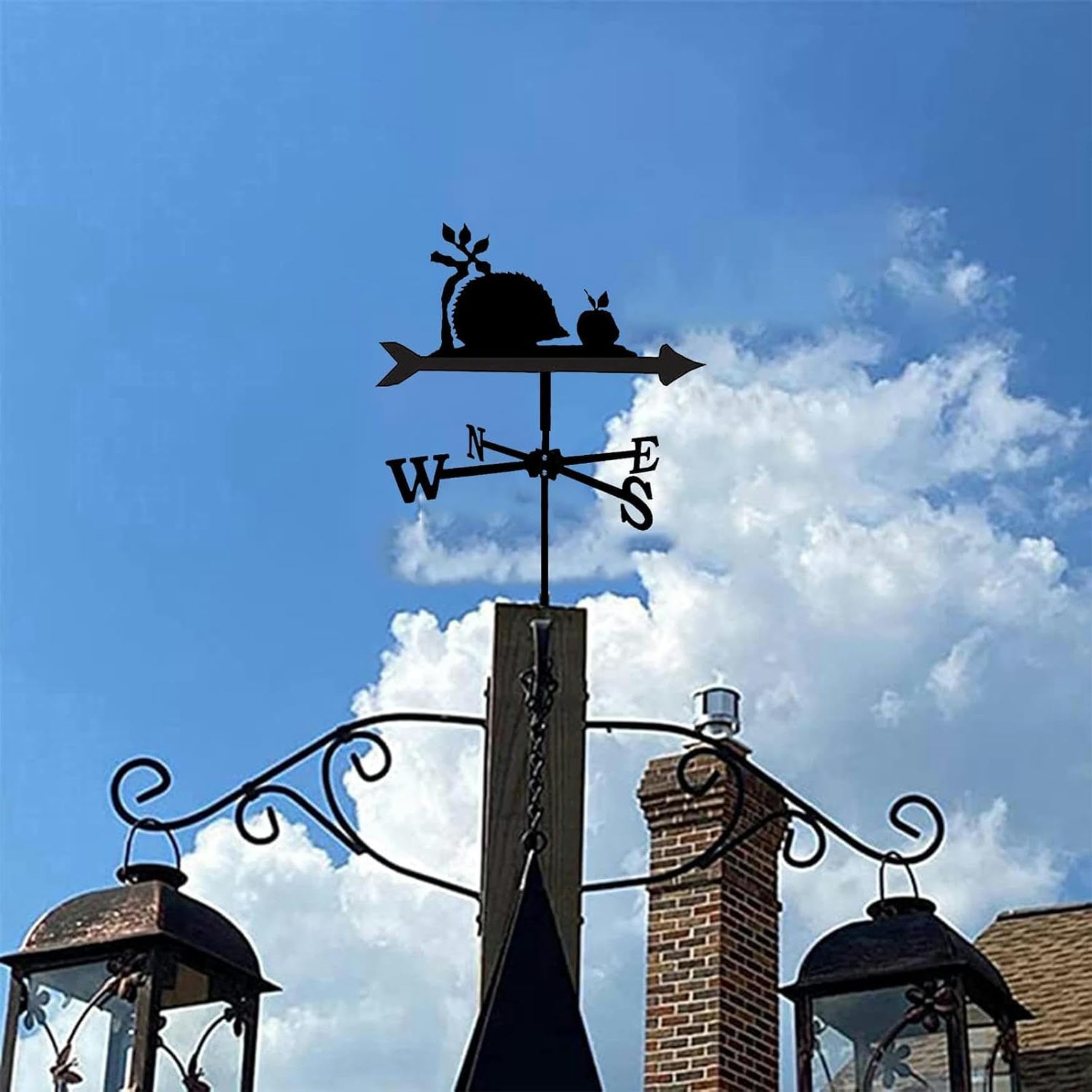 Weathervane Wiatrowskaz ze stali nierdzewnej Narzędzie pomiarowe do domu Wiatrowskaz Retro Wskaźnik kierunku wiatru do dekoracji ogrodu na zewnątrz