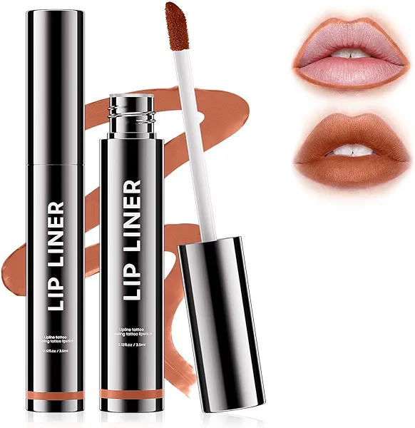 Peel Off Lip Liner Highly Pigmented - Lip Stain Long Lasting Waterproof for Women Girls, Lip Tint Stain Peel Non-Sticky & Smudge-Proof Easy to Use & Natural Finish (Nude)