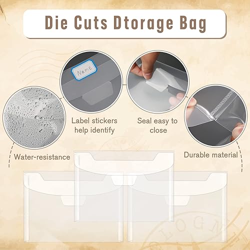 Miniatura 3 de Pllieay 35 bolsillos transparentes para almacenamiento de sellos y troqueles, bolsas de almacenamiento de sellos, sobres de plástico, troqueles de