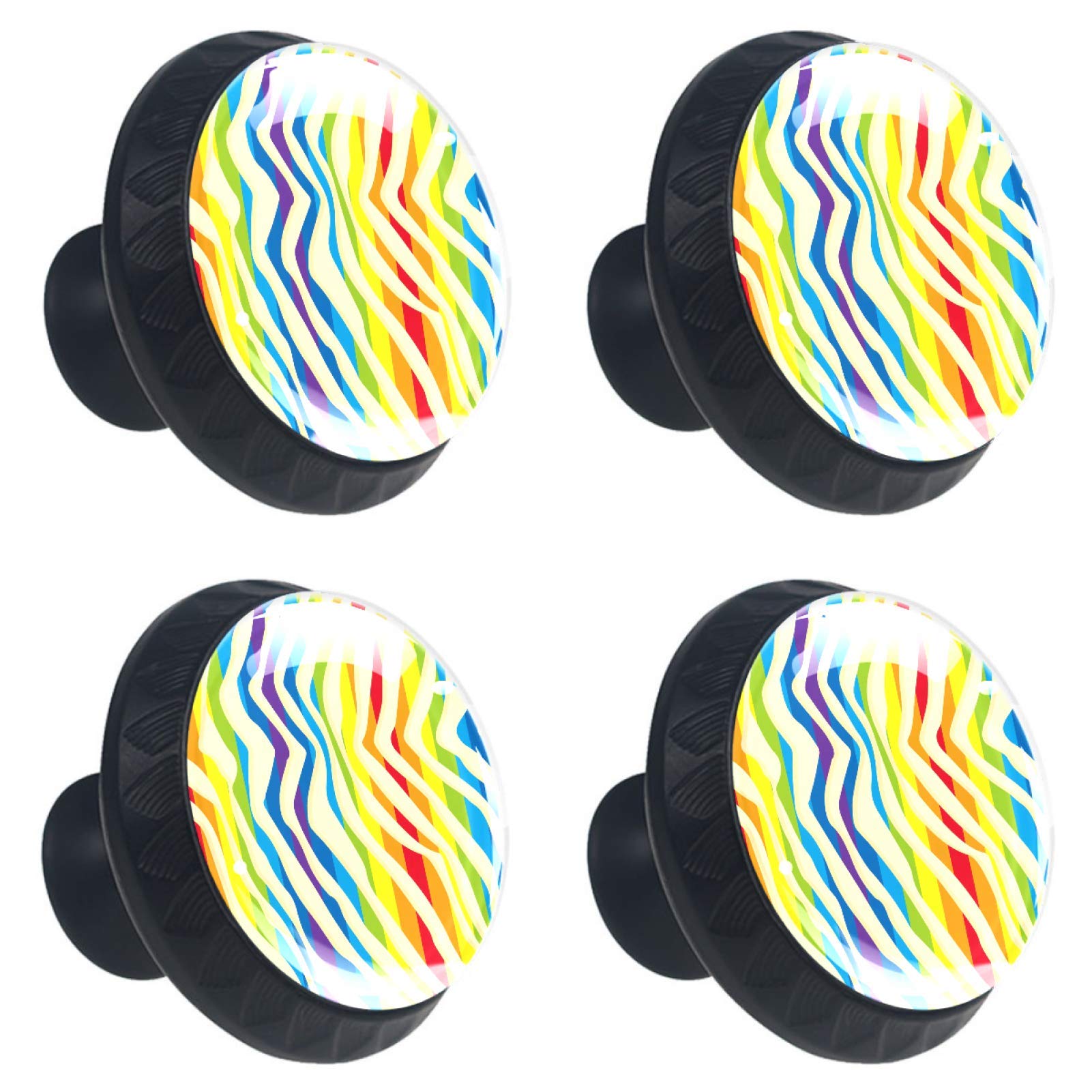 Boutons de tiroir en cristal lot de 4 poignées multicolores 30 mm pour meubles de maison