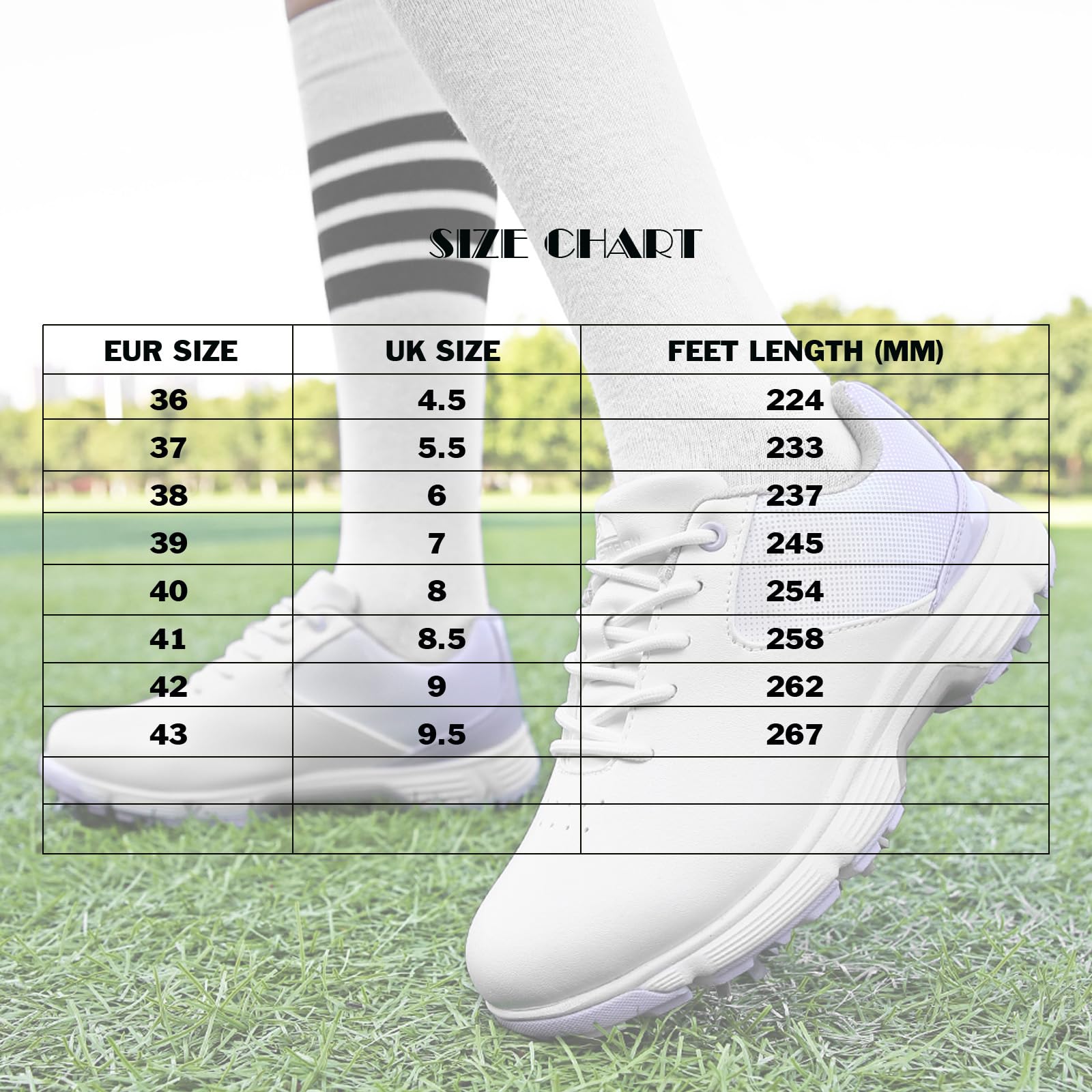 Donna Scarpe da Golf, Impermeabili Leggere per Stivali da Golf con Punte, Scarpe da Golf Femmina Antiscivolo per Allenamento Taglie 36-43