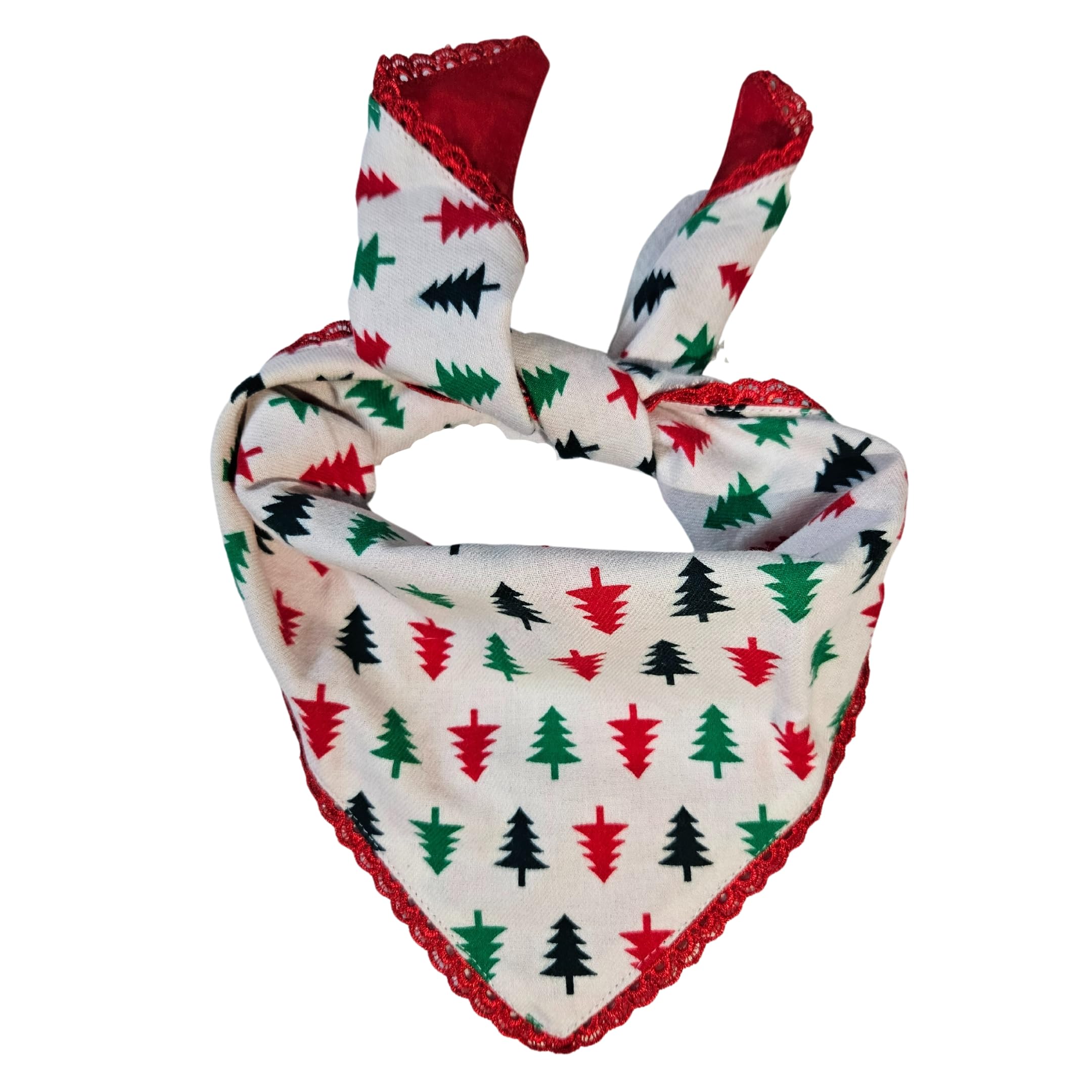 All For Fur Dog Bandana | Knot & Tie | Adjustable Cotton Bandana/Scarf | Luxury Dog Accessories | Bandana/Scarf for Small (S) to Medium (M) Dogs | Xmas Trees (B0CN4KYSK4) Amazon Price History, Amazon Price Tracker