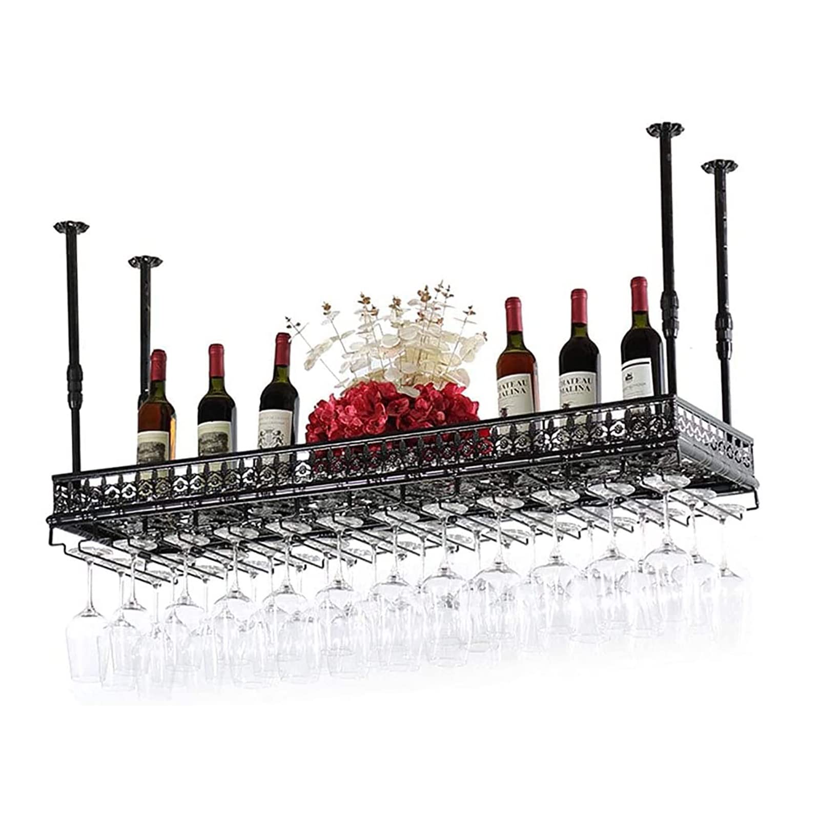 Étagère de rangement pour bouteille de vin au design industriel
