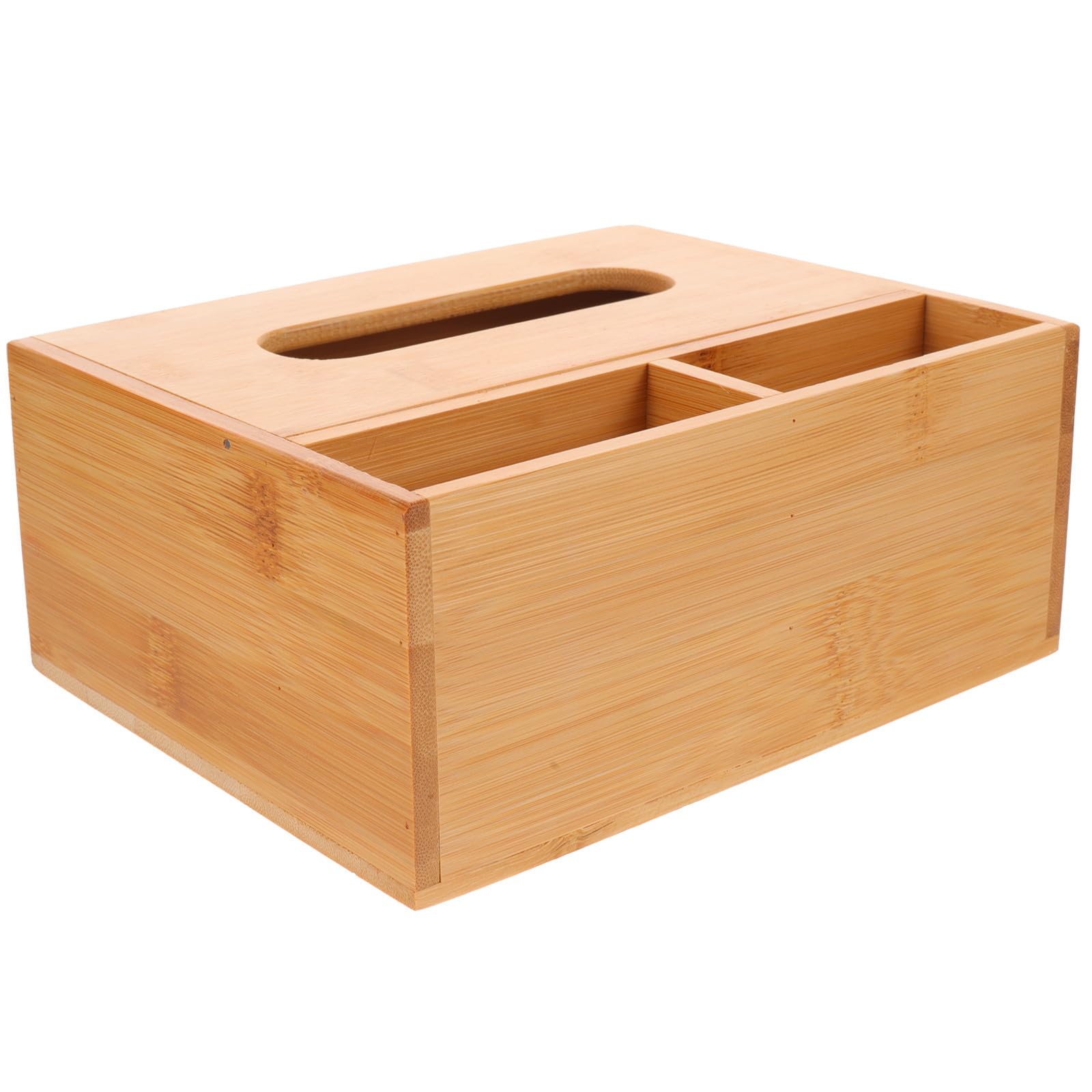 Boîte à mouchoirs en bois naturel organisateur de bureau compartimenté porte-serviettes maison