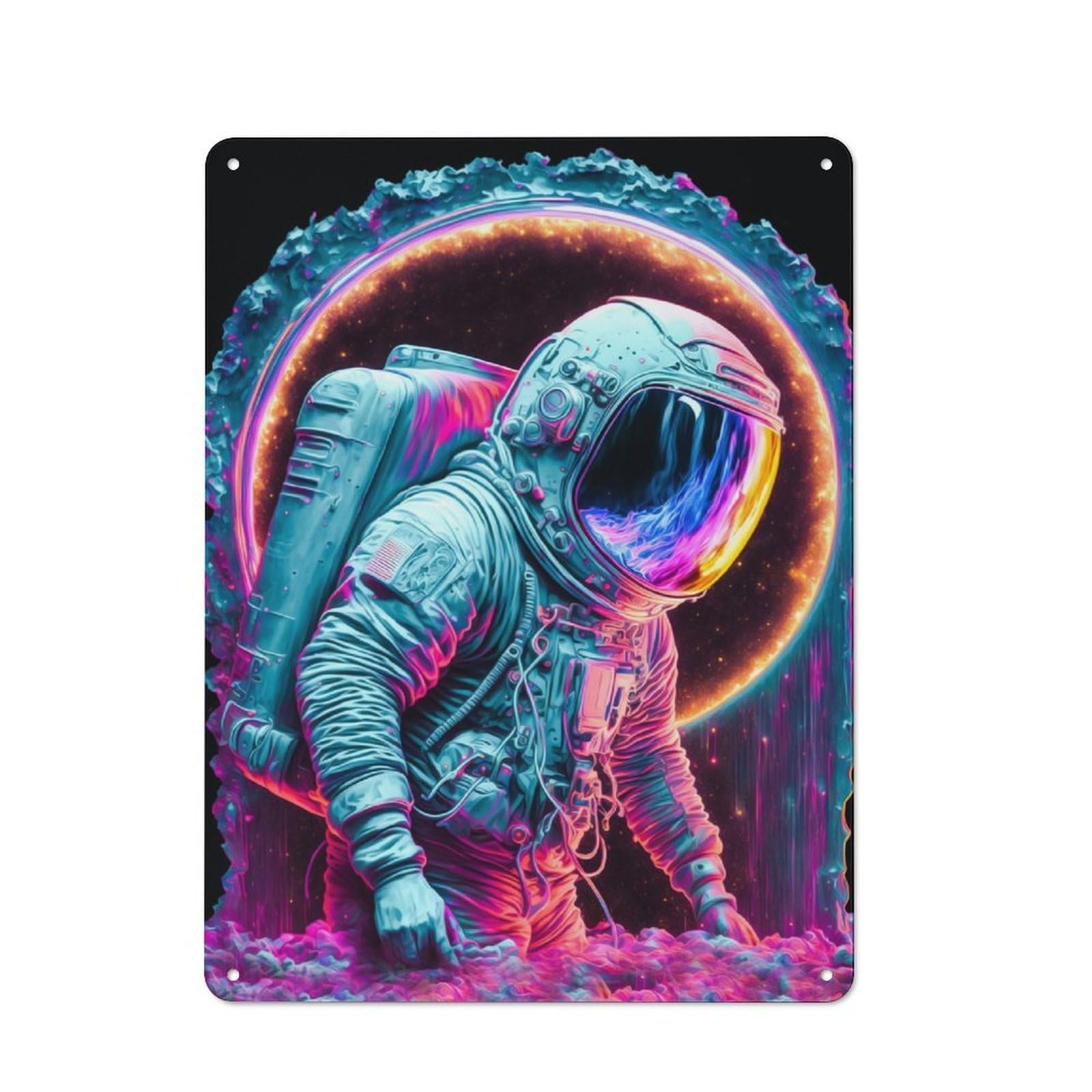 Astro Workshop Style Metal Wall Decor 40x30cm, Decorative Metal Plaque for Garage, Workshop, Shed Or Utility Room