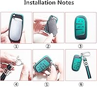 Vista 6 de Funda para llavero ShuDay Compatible con Honda Accord Civic Cr-V Hr-V Fit Odyssey Jed Crosstour Crider Accesorios (Negro)