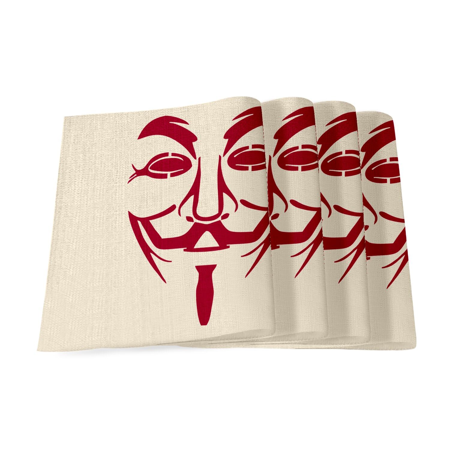 Set de table en lin rouge Anonymous grand format 40x28.5cm x4