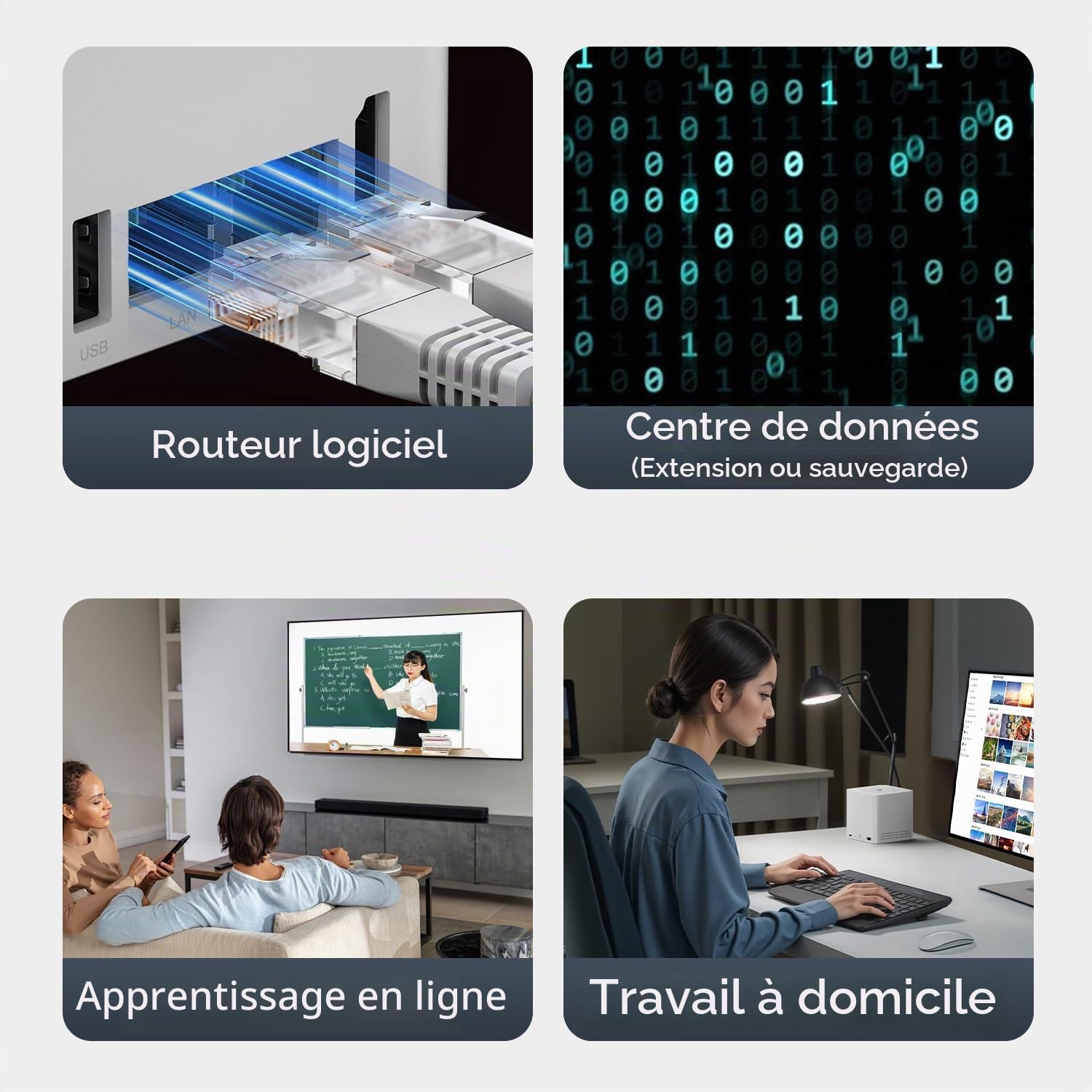Beelink ME Mini, Mini PC NAS, Intel Alder Lake N95 (4C/4T, jusqu'à 3,4 GHz), 12 Go de mémoire LPDDR5, 64 Go de SSD PCIe, 6 emplacements M.2 PCIe 3.0, WiFi 6, Bluetooth 5.2, Double réseau LAN 2,5 GHz