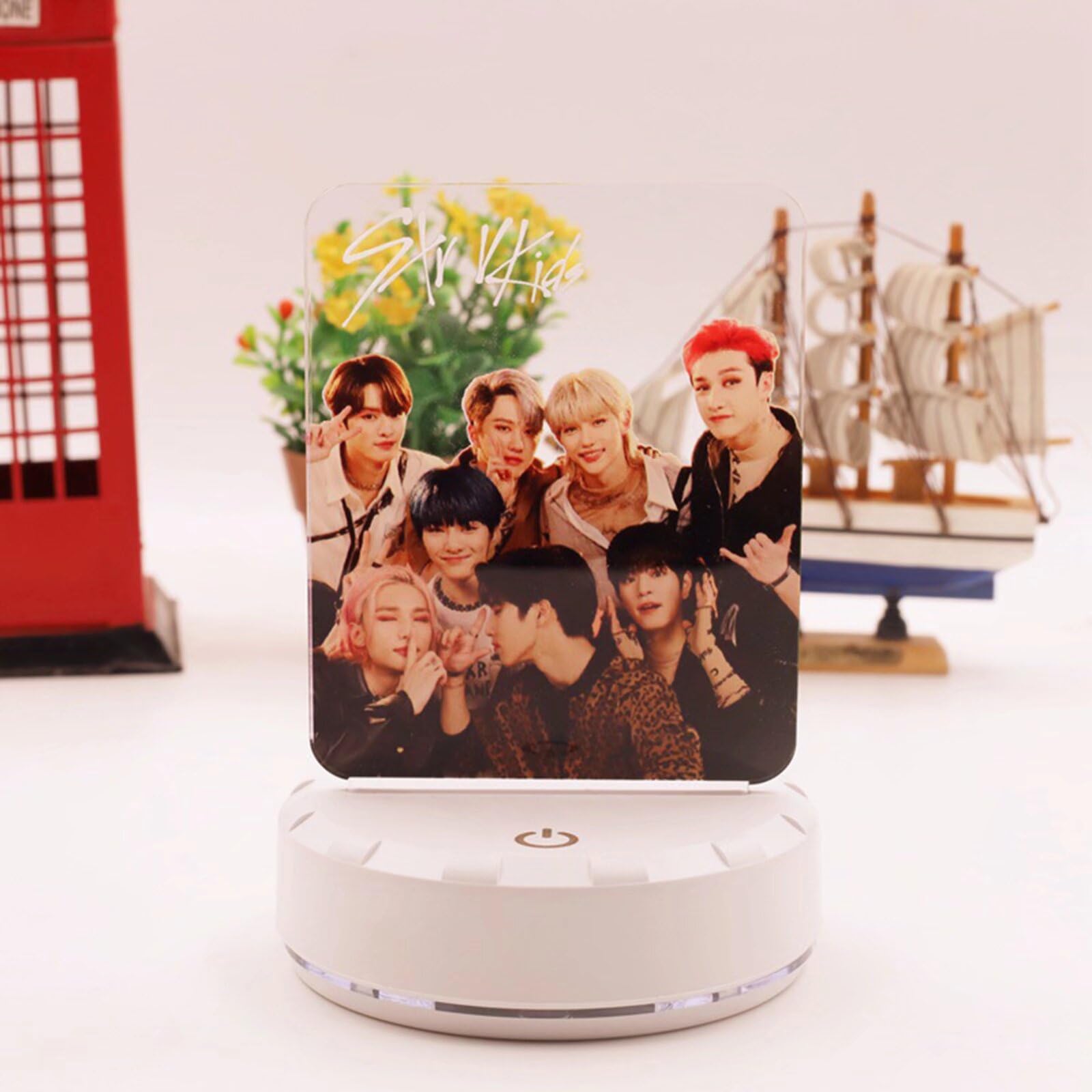 YJYP Kpop Stray Kids Night Light Felix Bangchan Hyunjin Colorful Acrylic LED Nightstand Lamp