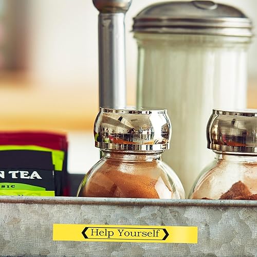 Miniatura 6 de Brother Cinta P-Touch genuina, TZe-6312Pk de  pulgada (0.472 in), paquete de 2 cintas laminadas P-Touch, negro sobre amarillo, perfecta para uso en