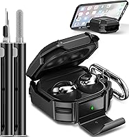 Vista 8 de Galafoki Fundas de fibra de carbono con bloqueo para Samsung Galaxy Buds FE (2023), Galaxy Buds 2 Pro Case 2022, Bud Pro 2021, Bud 2 2021, Bud Live