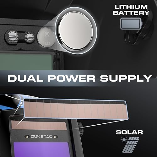 Miniatura 4 de Casco de soldadura con pantalla de oscurecimiento automático 1111 claridad óptica de color verdadero, energía solar 4 sensor de arco amplia sombra