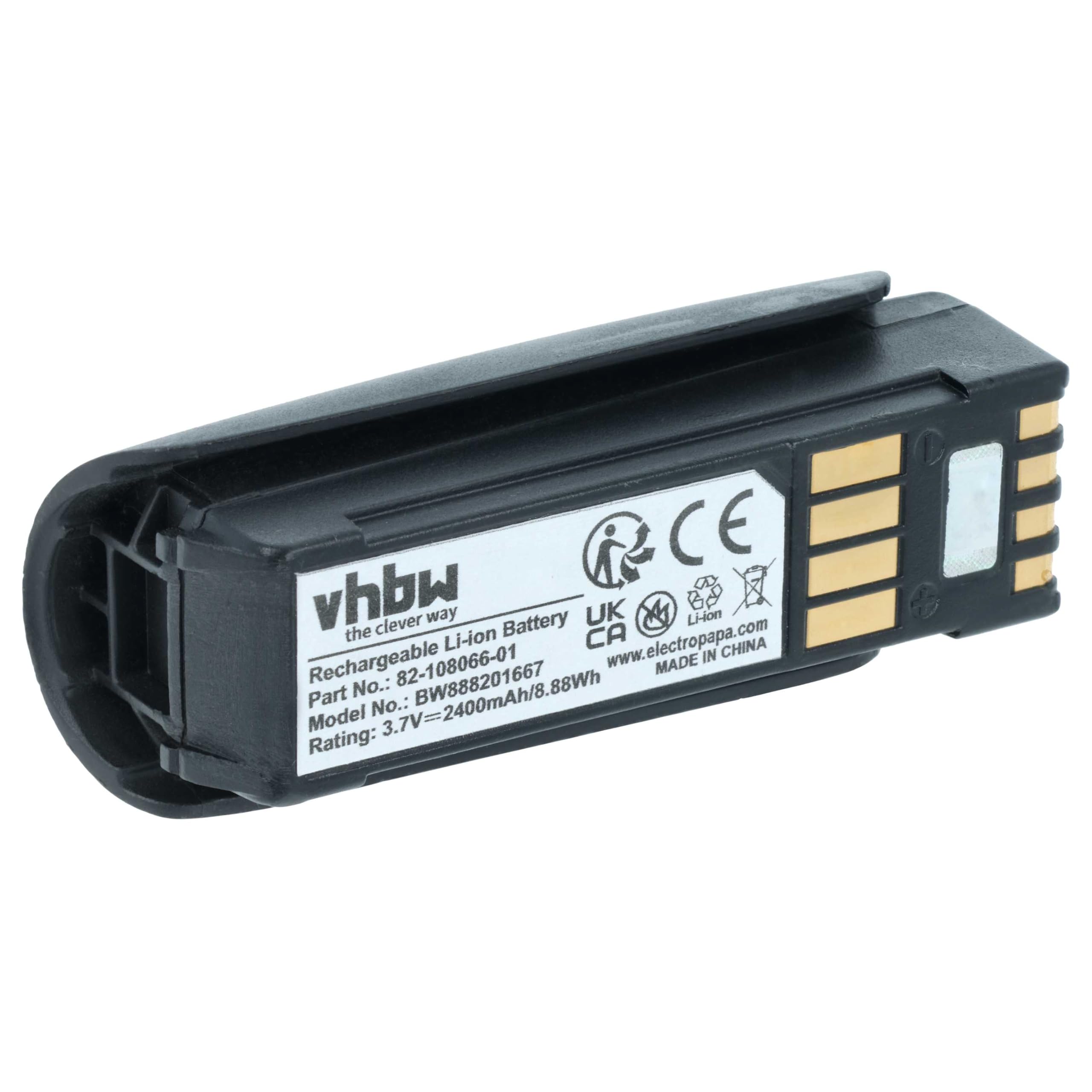 vhbw Akku kompatibel mit Zebra MT2000 | MT2070, MT2090 Barcodescanner POS (2400 mAh, 3,7 V, Li-Ion)