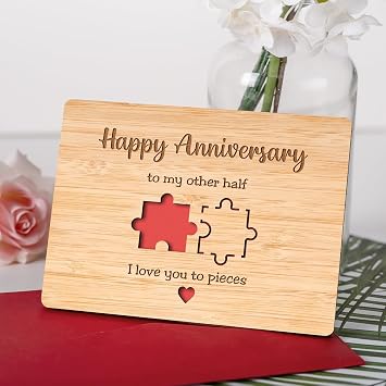 Happy Anniversary Card for Her Him, Bamboo Wedding Anniversary Cards