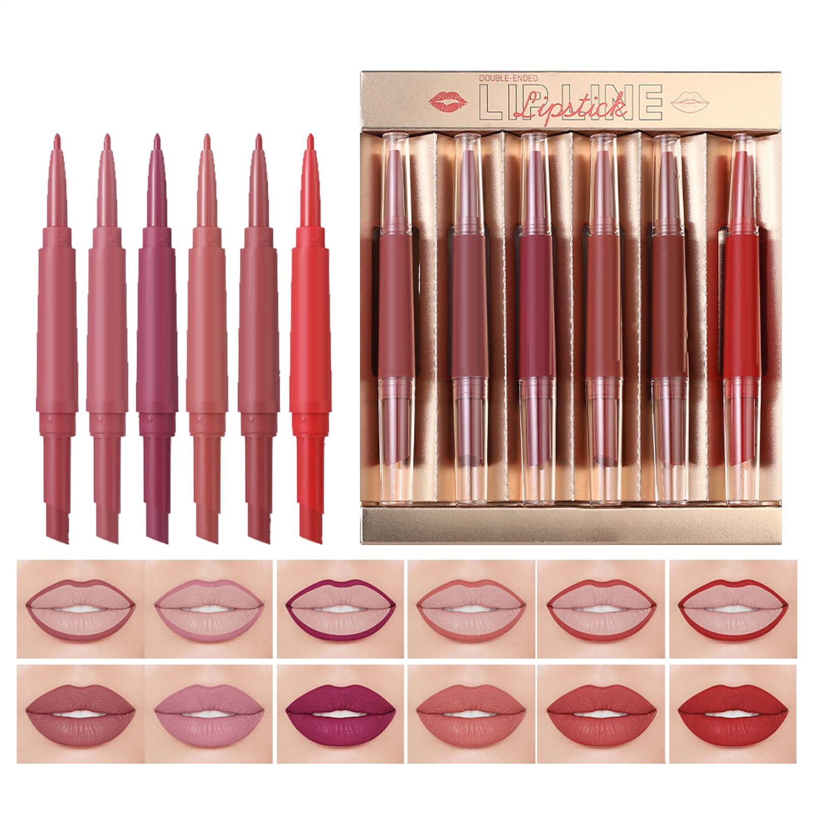 Flüssigkeitsset – Wasserfester Lippenstift, langanhaltend, , samtig, cremige Lippen, Antihaft-Make-up, Geschenk-Set für Mädchen, Frauen, Reisen