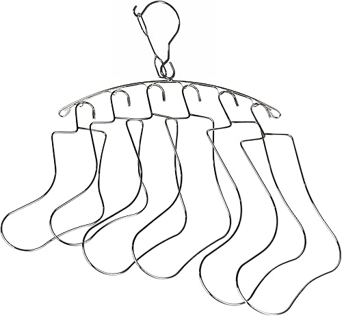 SILLY MONKEY Bloqueadores de calcetines de tamaño infantil y colgador de secado de ropa de acero inoxidable, completo con 3 pares de bloqueadores de