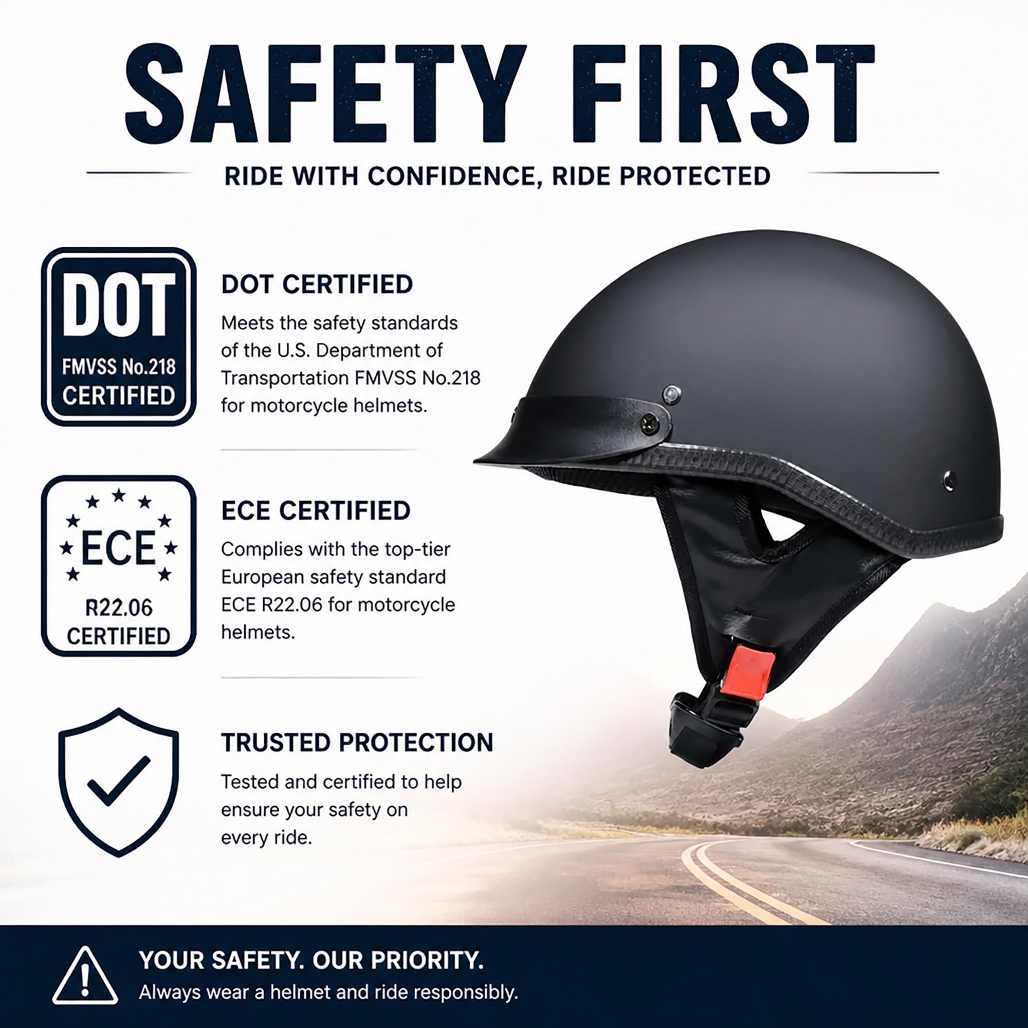 Casco Scooter Omologato ECE, Mezzo Casco Moto Jet Retrò Leggero 850g Anti-sudore per Moto Custom Cruiser Cafe Racer Ciclomotore Adulto Uomo Donna