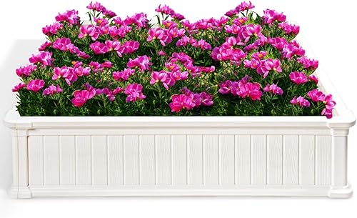 Miniatura 9 de Giantex Cama de jardín elevada, maceta para verduras de flores, caja de plantas al aire libre, patio trasero, fácil montaje (48.5 pulgadas de largo